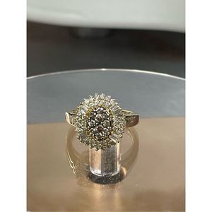 Effy Hematian 14KT Yellow Gold Ballerina Halo Diamond Ring 7